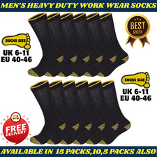 15 Pairs Men's Work Socks Workwear Reinforced Cushion Sole Boot Socks Size 6-11