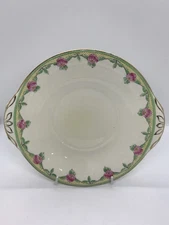 Adderley Twin Handled Sandwich Plate (Pink/Green)