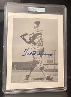 PSA 9 Ted Williams Signed Autograph Baseball Print HOF Signature 8.5x11 JSA Mint