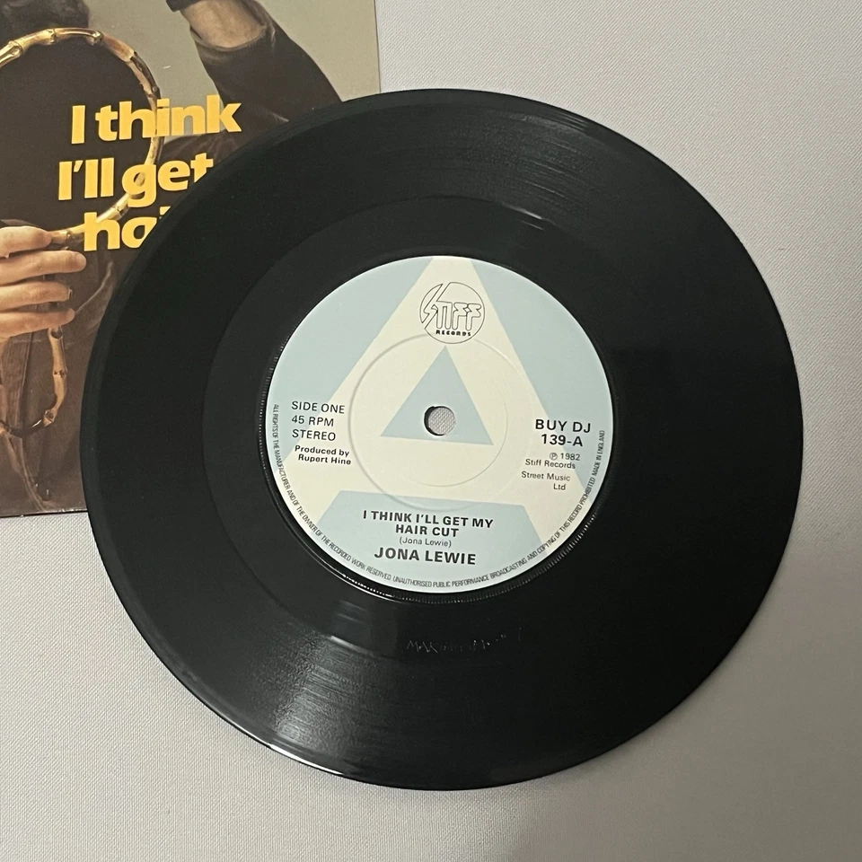 JONA LEWIE - I Think I'll Get My Hair Cut - DJ PROMO 7" Vinyl Single - Stiff - Image 4 of 4