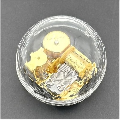 Pursuestar You are My Sunshine Wind Up Music Box, Acrylic Round Ball Golden 