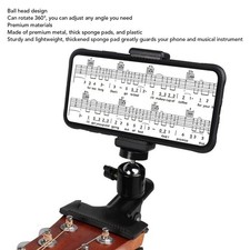 Guitar Head Phone Holder 360 Degree Ball Head Clip On Phone Mount