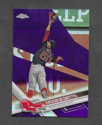 Mookie Betts 2017 Topps Chrome #199 PURPLE REFRACTOR PARALLEL Serial #'d 024/299