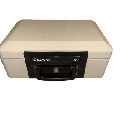 Sentry Safe 1100 Fire Proof Safe with Keys Valuables Portable Lock Box 2 keys