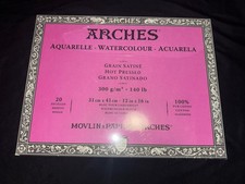 Aquarelle arches watercolour paper block professional Hot Pressed 31cm x 41cm