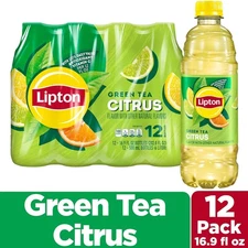 Lipton Green Tea Citrus, 16.9 Fl Oz Bottles (Pack of 12)