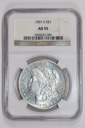 1901-S MORGAN DOLLAR NGC AU55