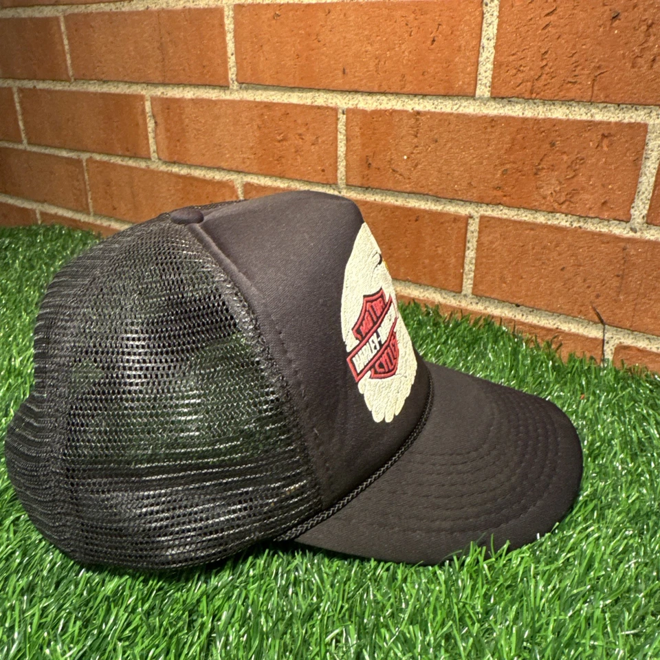 Sombrero de Camionero Harley Davidson Eagle Logo Años 80-90 De Colección Estado A+ Espuma Perfecta HD Foto 2 de 4