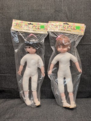 Lot Of 2 Just For Keeps- Pouting Face Dolls 14'' Porcelain & Soft Body NOS