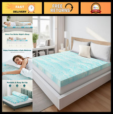 3" Gel Infused Cooling Memory Foam Mattress Topper Full Size Bed, RV, Breathable