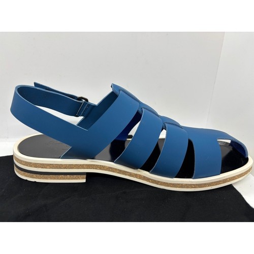 NWB FRANCE Robert Clergerie BRUCE Blue Nubuck Suede Summer Sandal US 11 EUR 44 - Picture 4 of 14