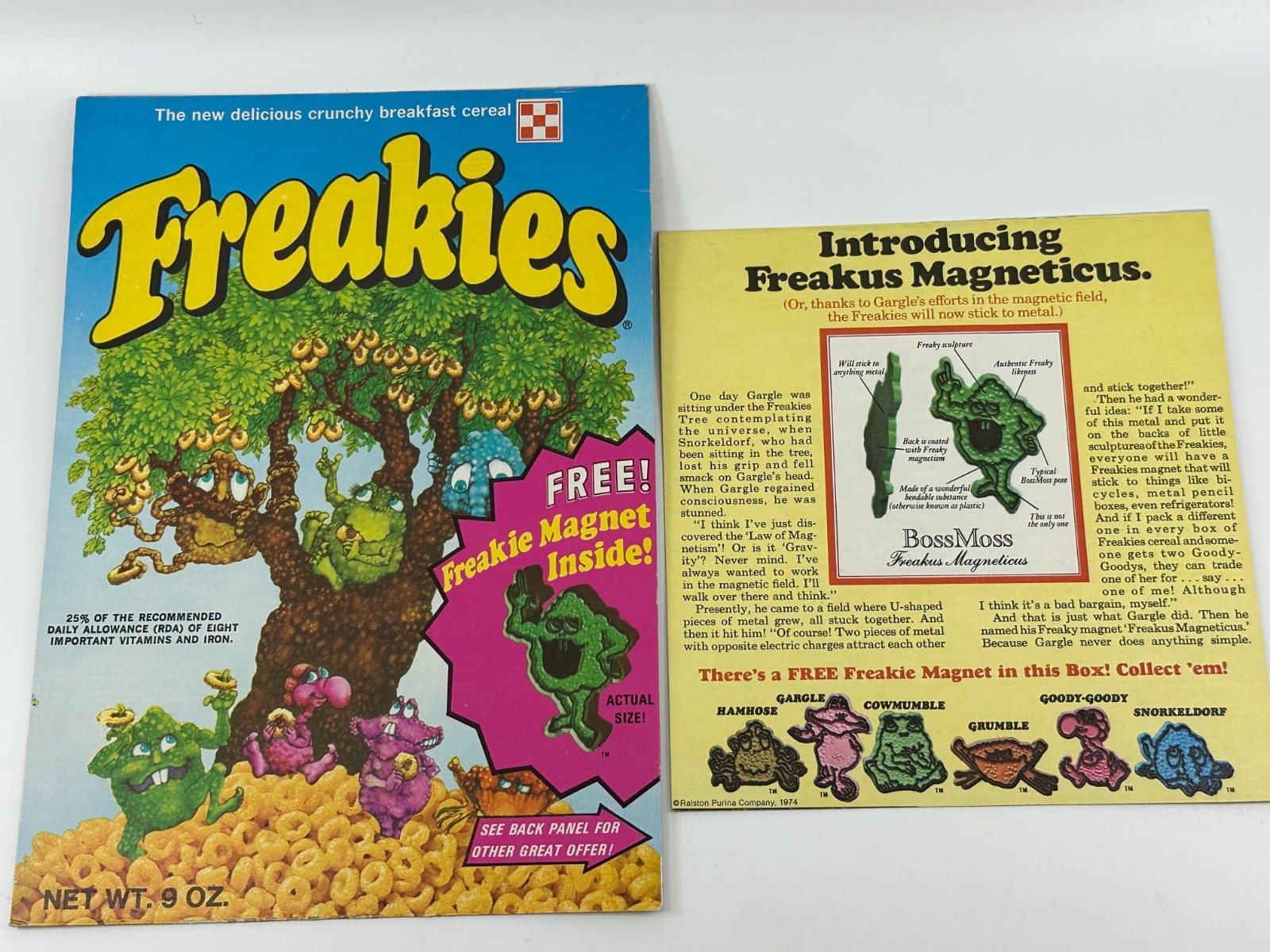 Original 1970s RALSTON FREAKIES Cereal Box Front/Back Panel Free ...