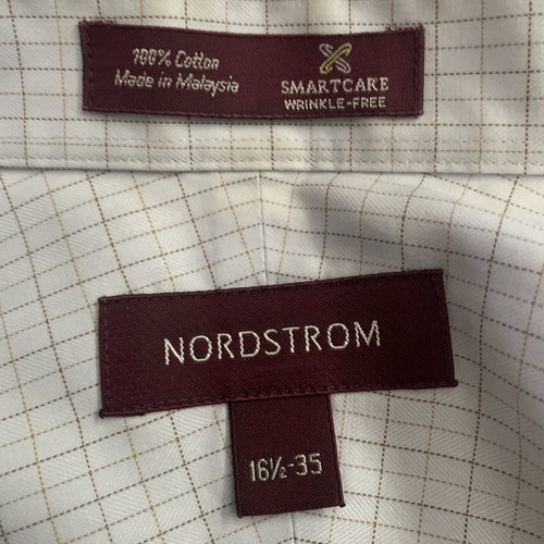 Nordstrom Dress Shirt Men’s 16.5 35 Light Blue Pin Stripes Long Sleeve - Picture 2 of 12