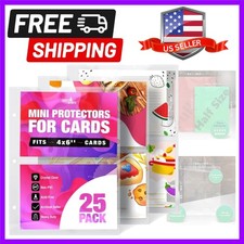50 Pockets Mini Sheet Protectors fit 4x6'' Cards Pack of 25 for 8.5x9.5 Min...