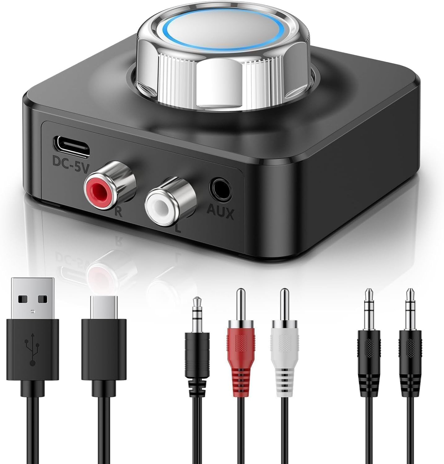 Bluetooth 5.0 Ricevitore Audio per Auto e Casa Dual Jack 3.5mm HiFi