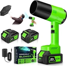 Leaf Blower Cordless Handheld w/2 Batteries & Charger 6 Speed Modes Light NEW