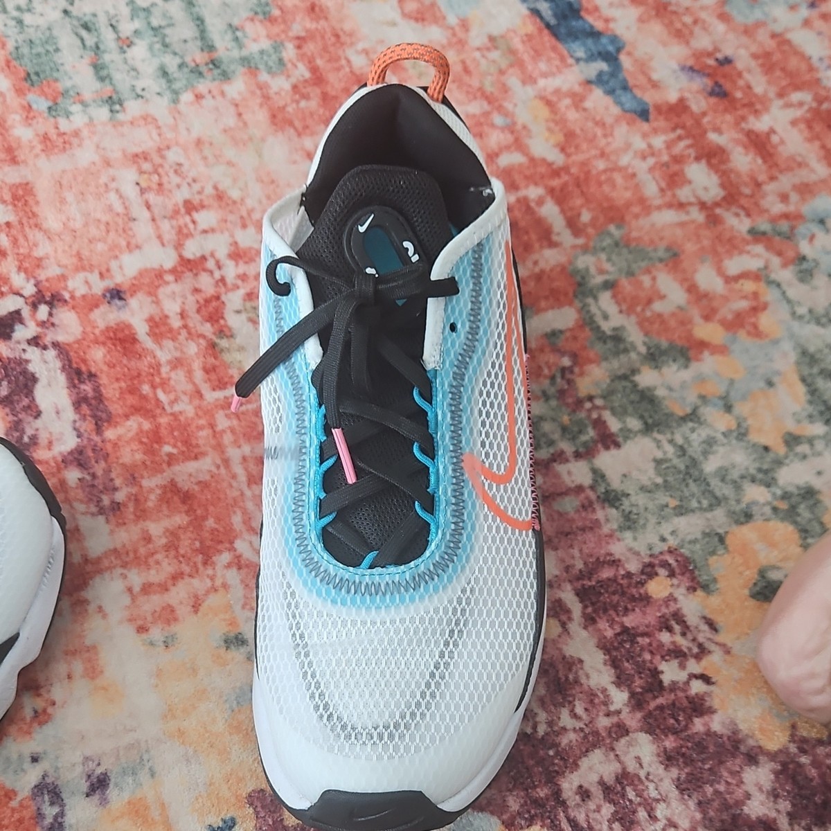 ナイキ　エアマックス　2090 Nike Air Max 2090 Mesh Sneakers White Black Blue Orange 7Y Unisex