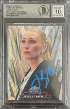 Jessica Campbell Signed 2024 Leaf Metal Women of Sport Silver /20 BAS Auto 10 RC