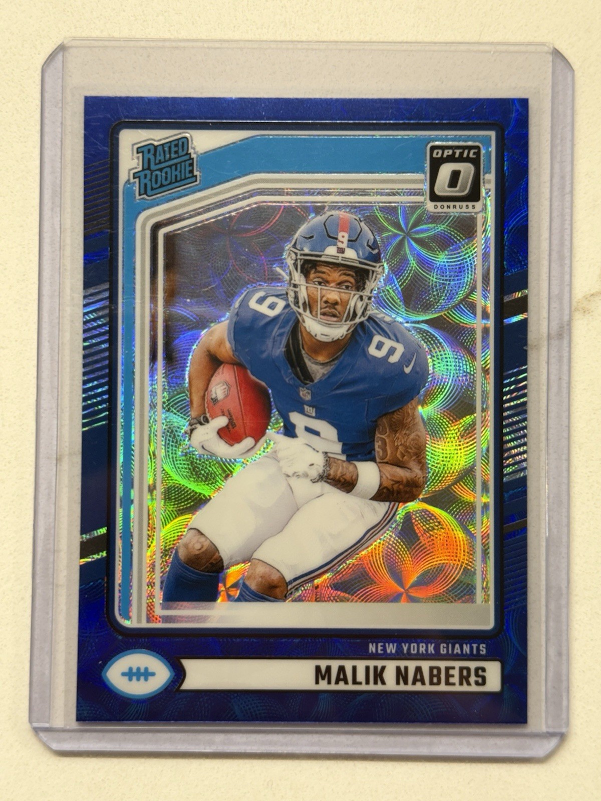 2024 Panni Donruss Football Malik Nabers #383 RC Rookie Optic Preview Blue Scope