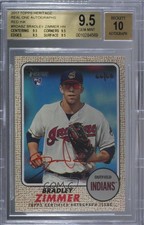 2017 Heritage High Number Real One Red Ink 66/68 Bradley Zimmer BGS 9.5 Auto 0c2