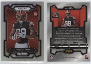 2023 Panini Prizm Rookie Variation Silver Prizm Cedric Tillman #323 Rookie RC
