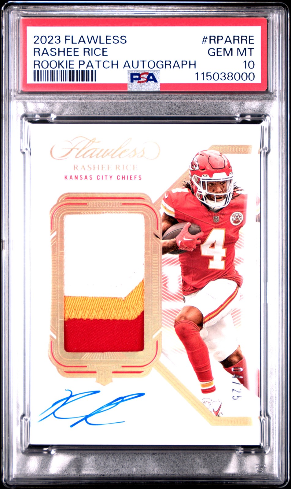 Rashee Rice Panini Flawless Rookie Patch Autographs #RPARRE Base