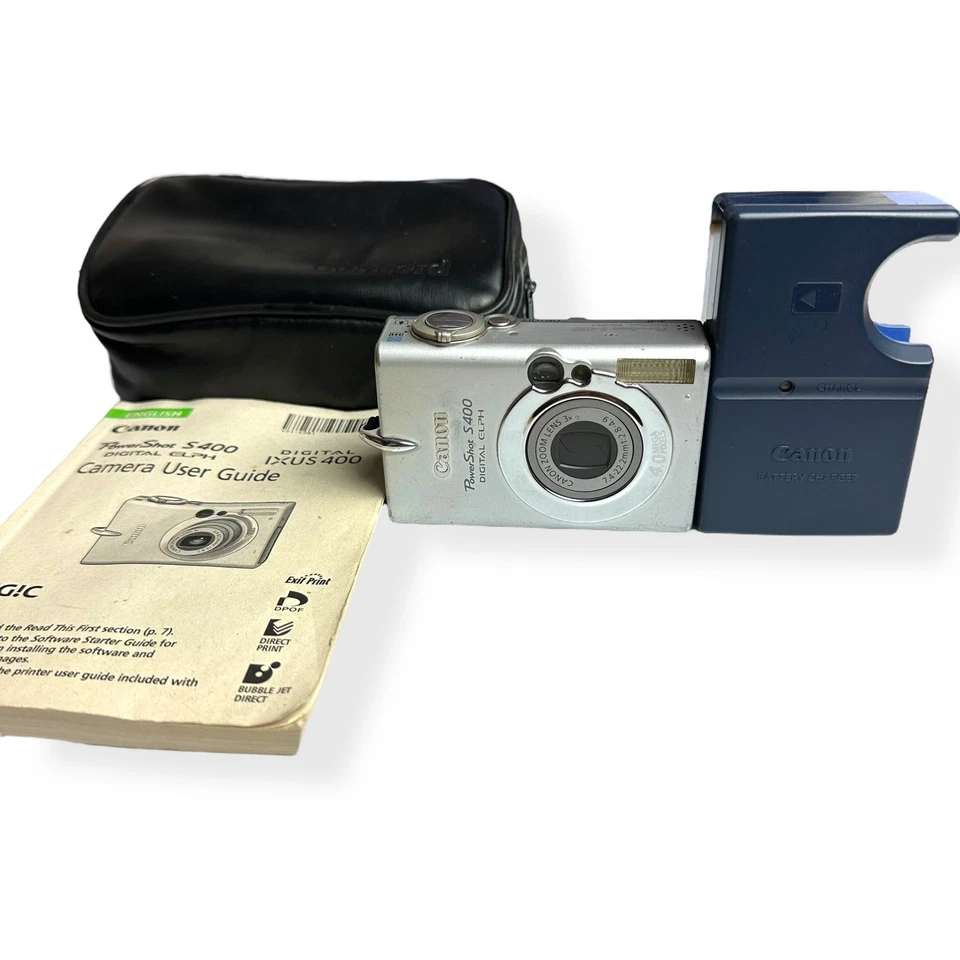 Canon PowerShot S400 Digital ELPH Camera Ultra Compact 4.0mp TESTED w/ Charger - Image 2 of 4