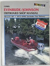 Clymer Evinrude Johnson Outboard Shop Manual 48-235 HP 1973 - 1990 Boat Book