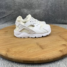 Nike Huarache Run Shoes Youth Size 6C Triple White 704950-110 Sneakers Kids