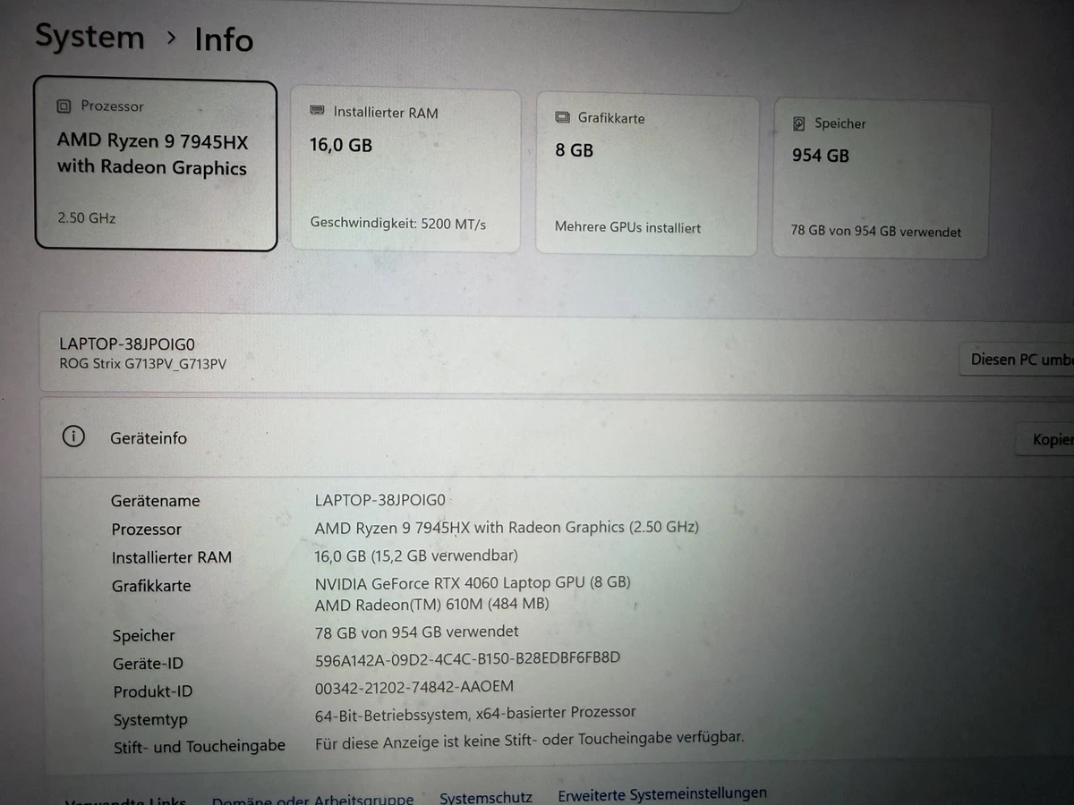 ASUS ROG Strix G17 17 pulgadas G713PV Ryzen 9 RTX4060 1TB SSD Windows 11 Gaming