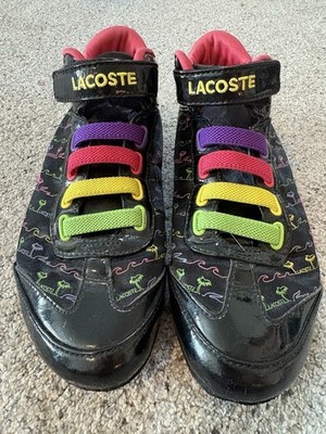 Lacoste Isanti Mid MOR 2 Kids Mid Top Hook & Loop Sneakers Black Multi 6