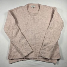 Studio B by Bobeau Boucle Knit Pullover Sweater Pink Medium