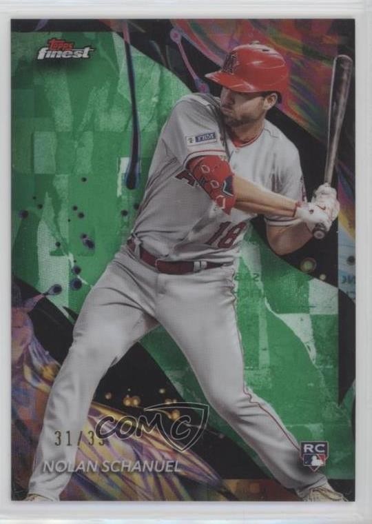 2024 Topps Finest Uncommon Green Refractor 31/35 Nolan Schanuel #182 03lu