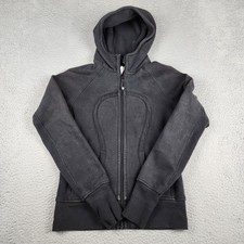 Lululemon Hoodie Womens 6 Black Scuba Full Zip Athleisure Running Gym Outdoor