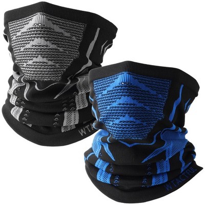 WTACTFUL 2-Pack Neck Gaiters for Men Half Face One Size, Gray + Blue 