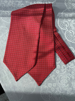 Krawattenschal, ascot tie, Seide, 2 Enden, rot, Nr.76