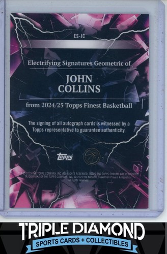 2024-25 Topps Finest John Collins Electrifying Signatures Auto Geometric H686 - Picture 2 of 2