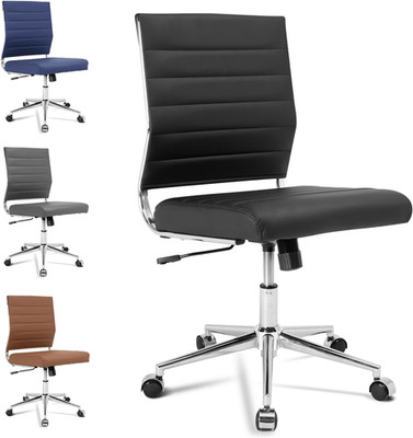 Okeysen Armless Office Desk Chair, Mid Back Ergonomic Swivel Conference Room Cha