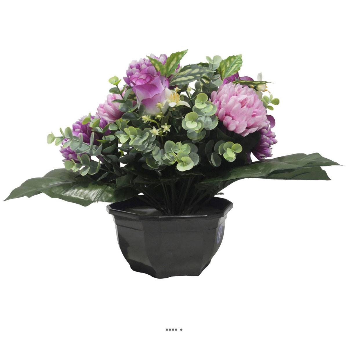 Coupe de chrysanthème et roses éternelles | Hommage pourpre-rose de la Toussaint pour nos proches