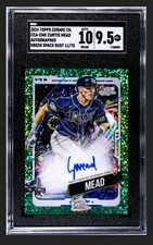 2024 Topps Cosmic Chrome Green Space Dust Refractor /75 Curtis Mead Auto SGC 9.5