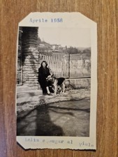 22183. Photo woman with dog Lelia and Sugar already promised bride 1958 Italy 10x6