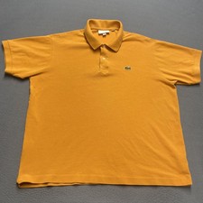 Lacoste Polo Shirt Mens 2XL Yellow Classic Fit Croc Logo Pique Short Sleeve