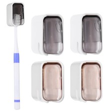 Toothbrush Holder Wall Mounted with Cover Holders Single-Slot Design 