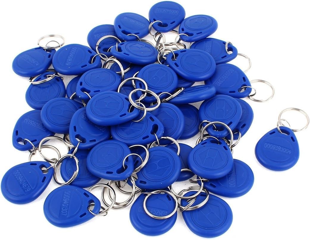 Lot de 40 porte-clés EM4100 rfid 125 khz bleus pour contrôle d'accès