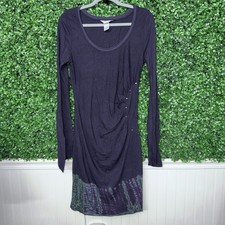 Hard Tail Forever Midi Dress Long Sleeve Blue Tie Dye Size m Vintage