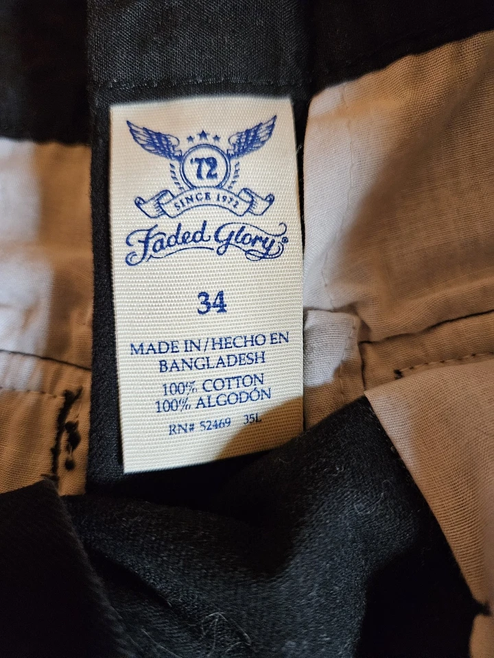 Мужские шорты-карго Faded Glory размер 34 черные - Изображение 3 из 4