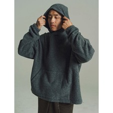 Rier Anthracite Wool Natural Fleece Hoodie Gr...