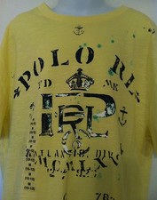 Ralph Lauren Boys SS Shirt Yellow Nautical Print All Cotton Size 2/2T NWT