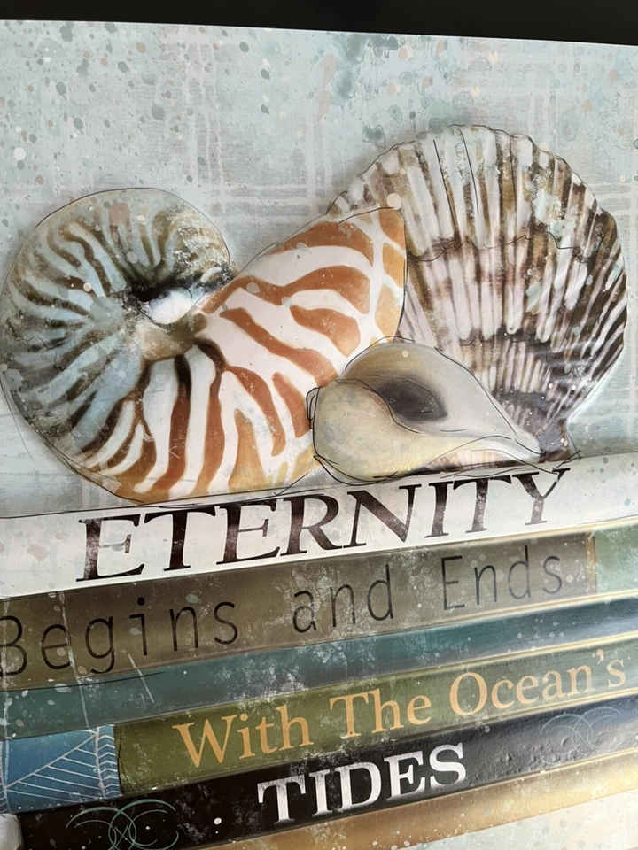 La eternidad comienza y termina con las mareas del océano impresión 3D de conchas marinas sin marco Foto 3 de 4