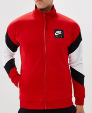 Nike Air Red Full Zip Mock Neck Athleisure Sportswear Men's Jacket Size L